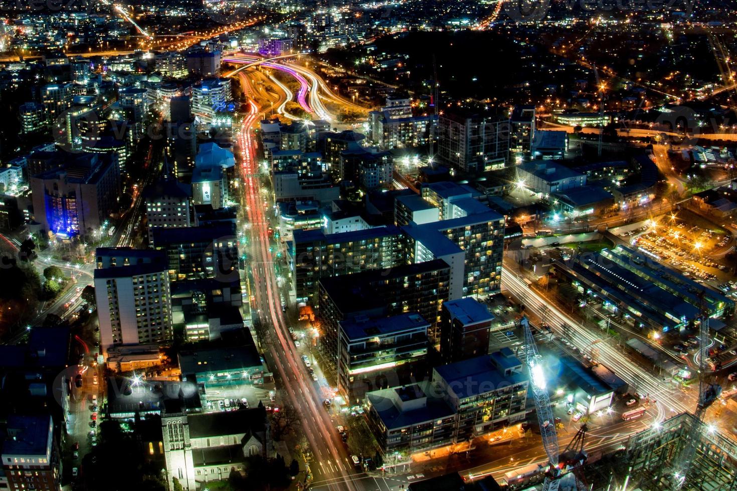 Auckland Night view aerial panorama photo