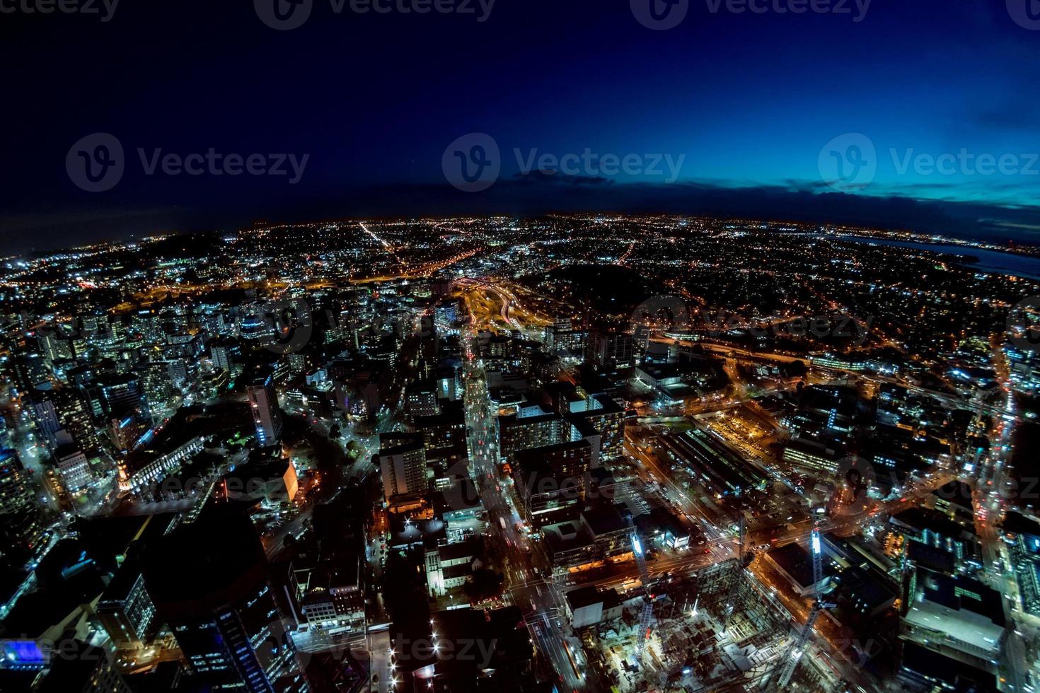 Auckland Night view aerial panorama photo