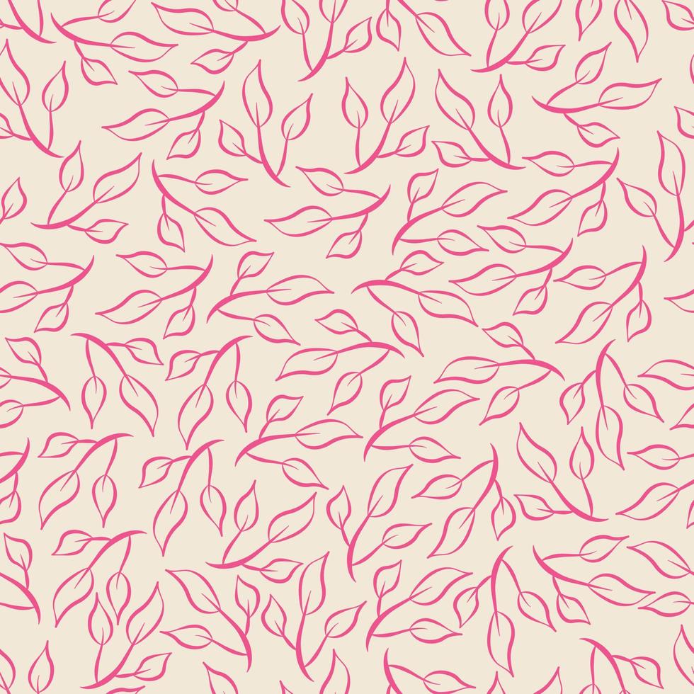 Leaves and branches repeat pattern. Floral pattern design. Botanical tile. Good for prints, wrappings, textiles and fabrics. vector