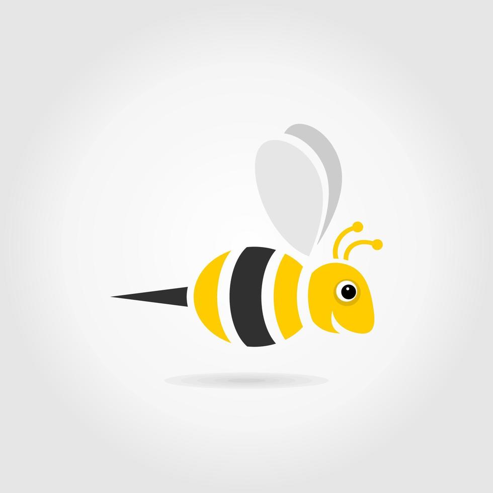 Bee on a grey background. A vector illustration