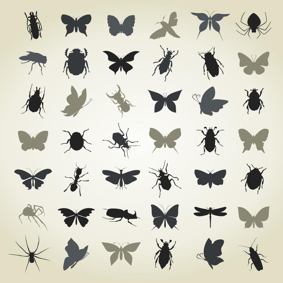 la gran colección de insectos. una ilustración vectorial vector