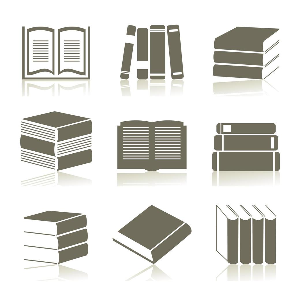Set of icons of books. A vector illustration