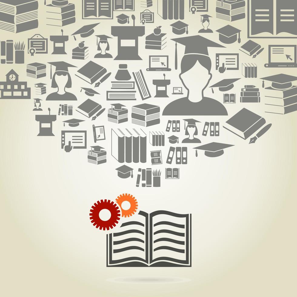 Set of icons of books. A vector illustration