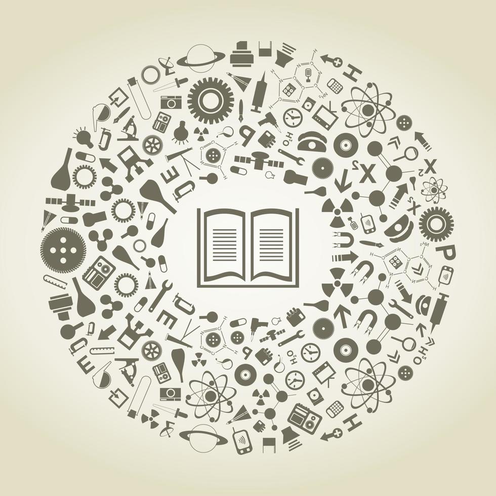 Set of icons of books. A vector illustration