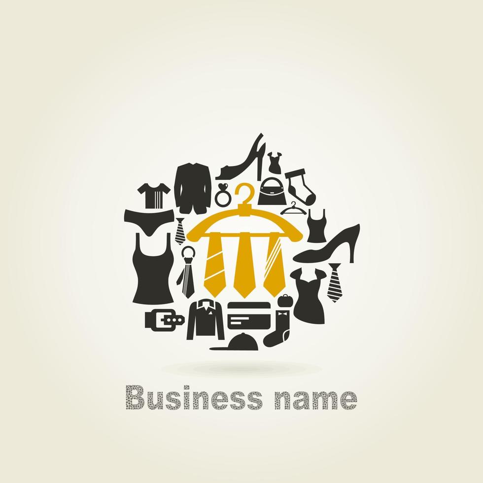 Clothes round a tie. A vector illustration
