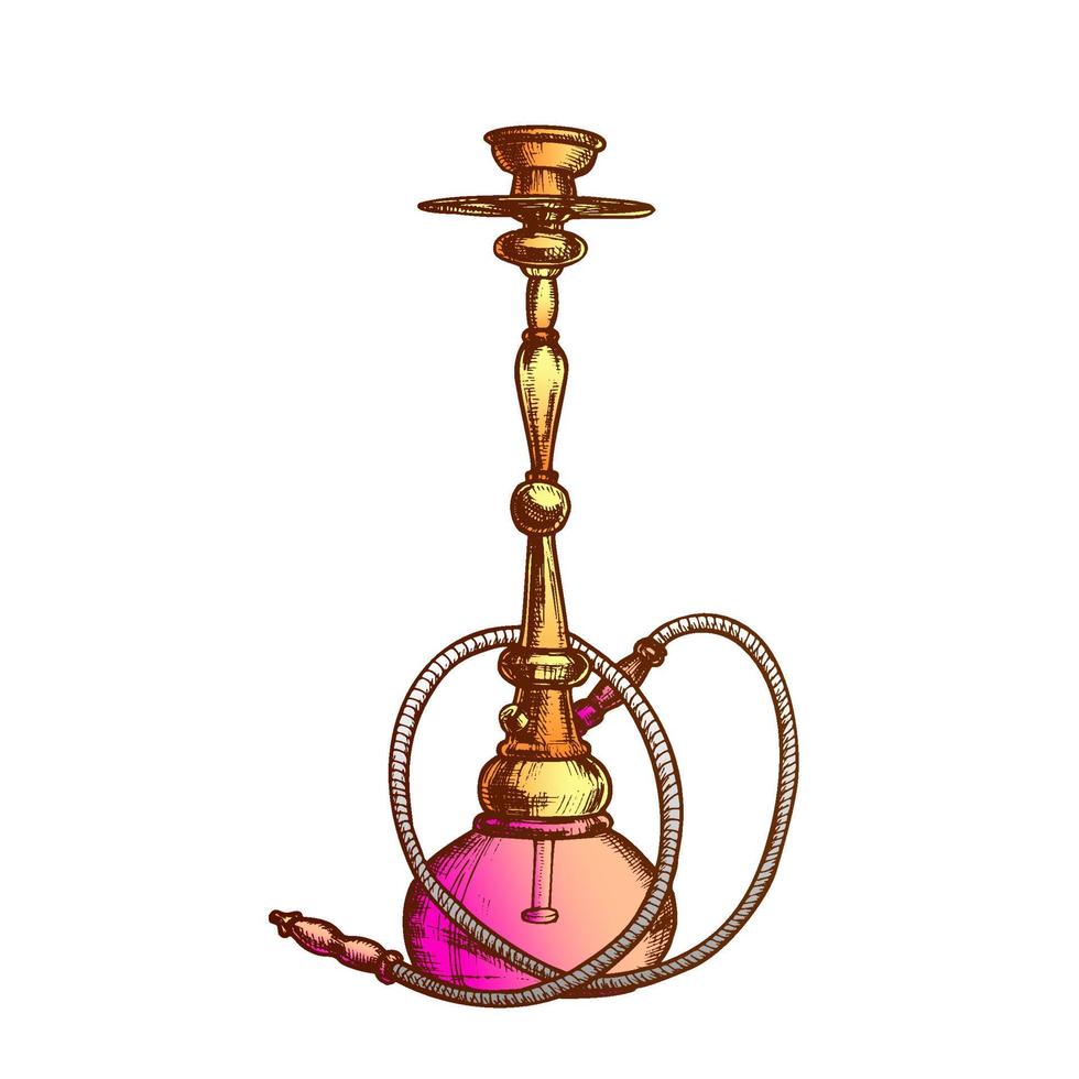 Smoking Hookah Lounge Cafe Instrument Retro Vector