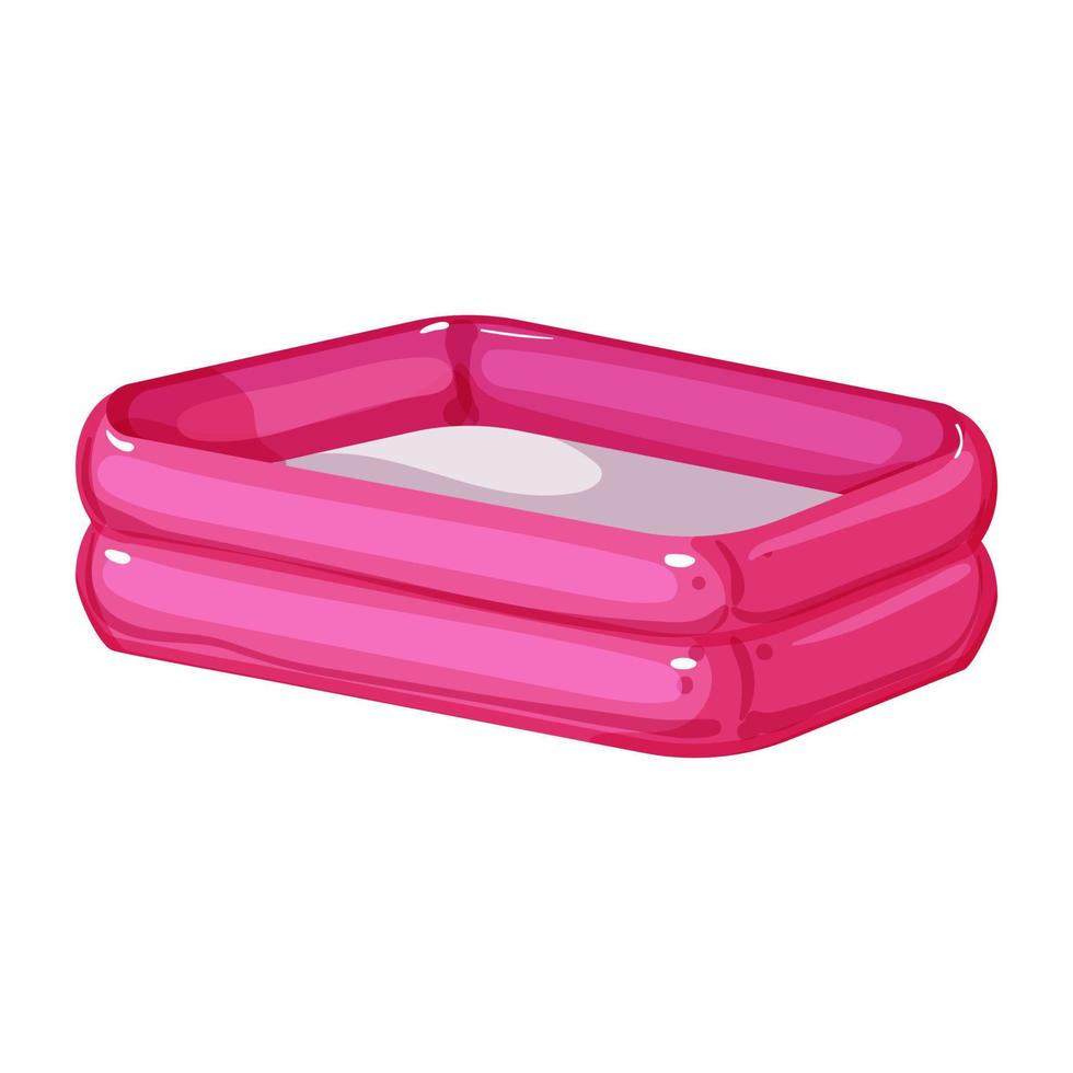 blue inflatable swimming pool cartoon vector illustration