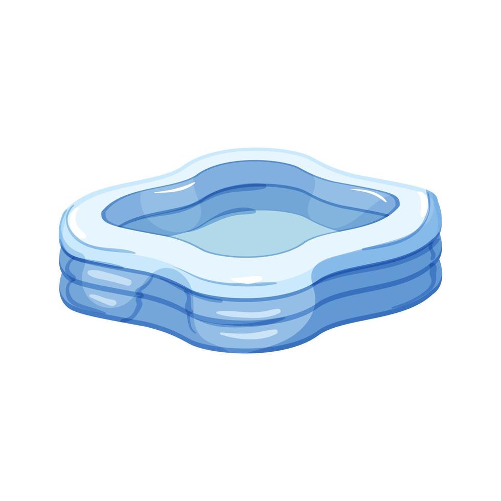 summer inflatable swimming pool cartoon vector illustration