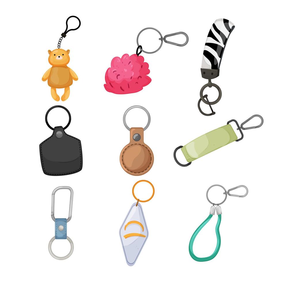 keychain key set cartoon vector illustration