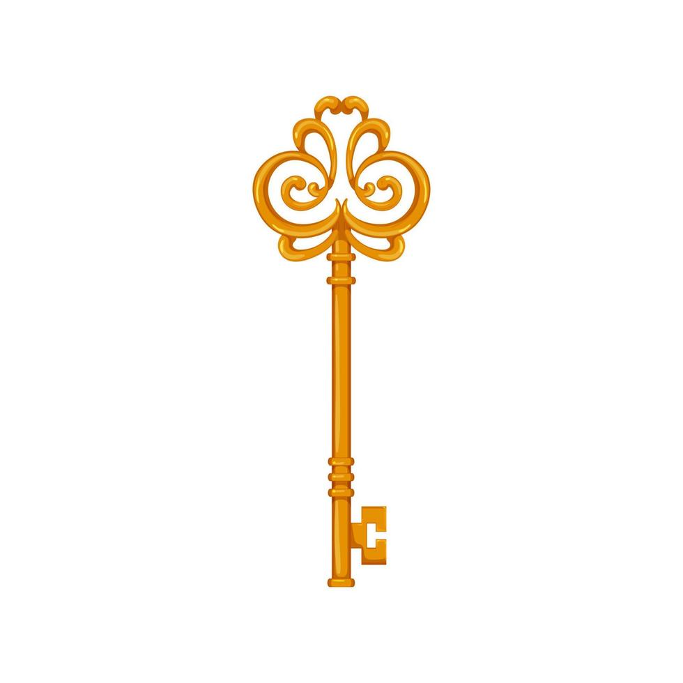 antique key vintage cartoon vector illustration