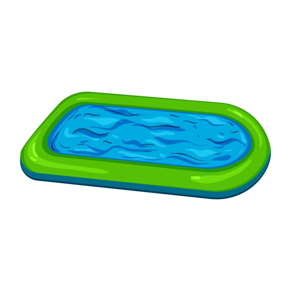 fun inflatable swimming pool cartoon vector illustration