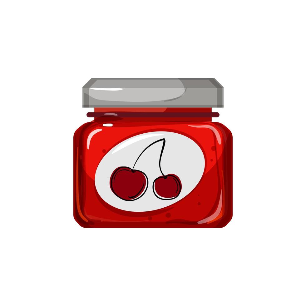 jar jam fruit food cartoon vector illustration