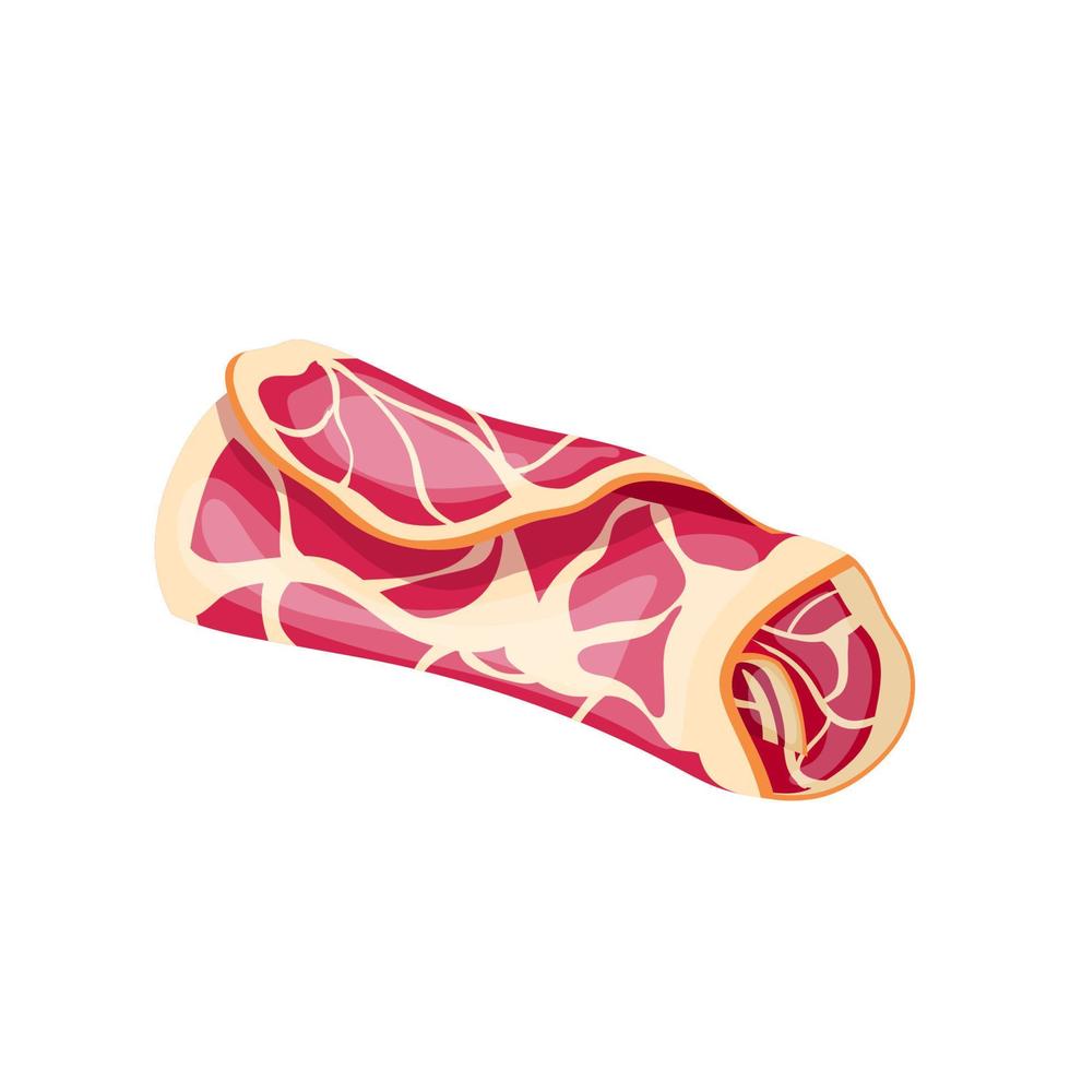 ilustración de vector de dibujos animados de carne de jamón