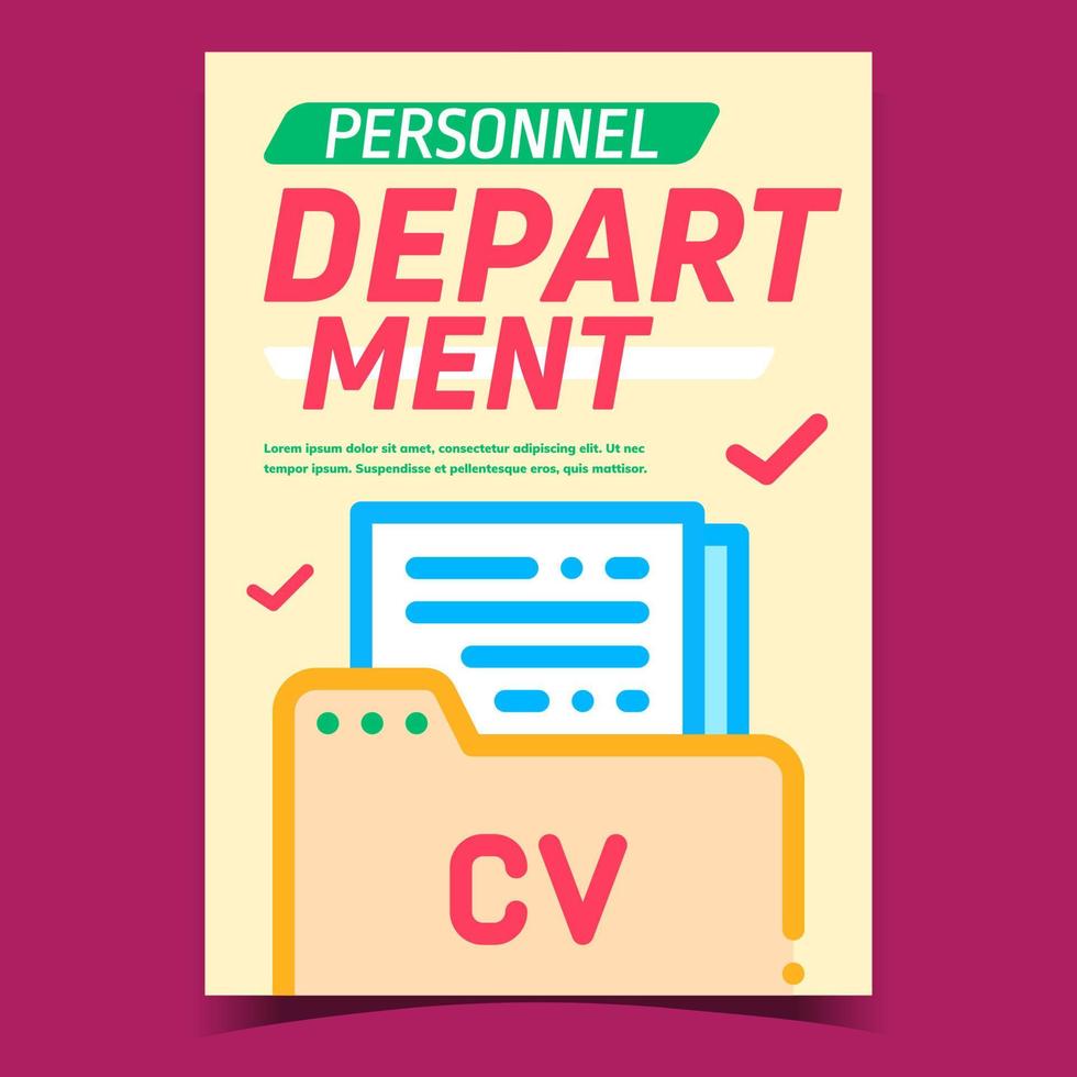 Personnel Department Promotional Poster Vector