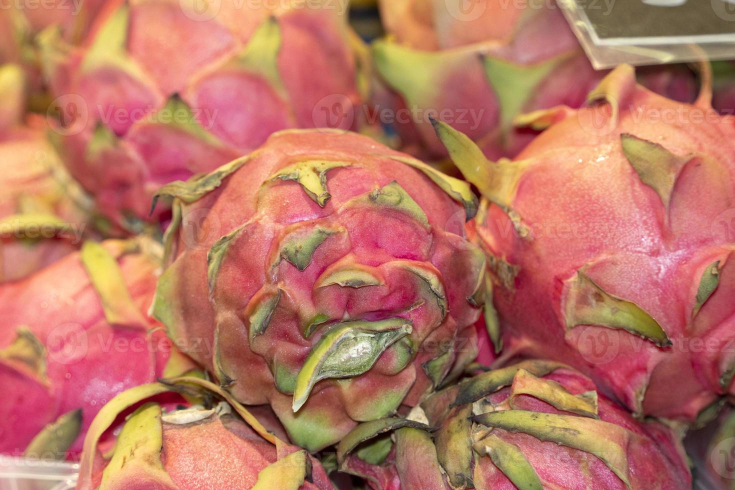 Fresh pitaya fruit close up photo