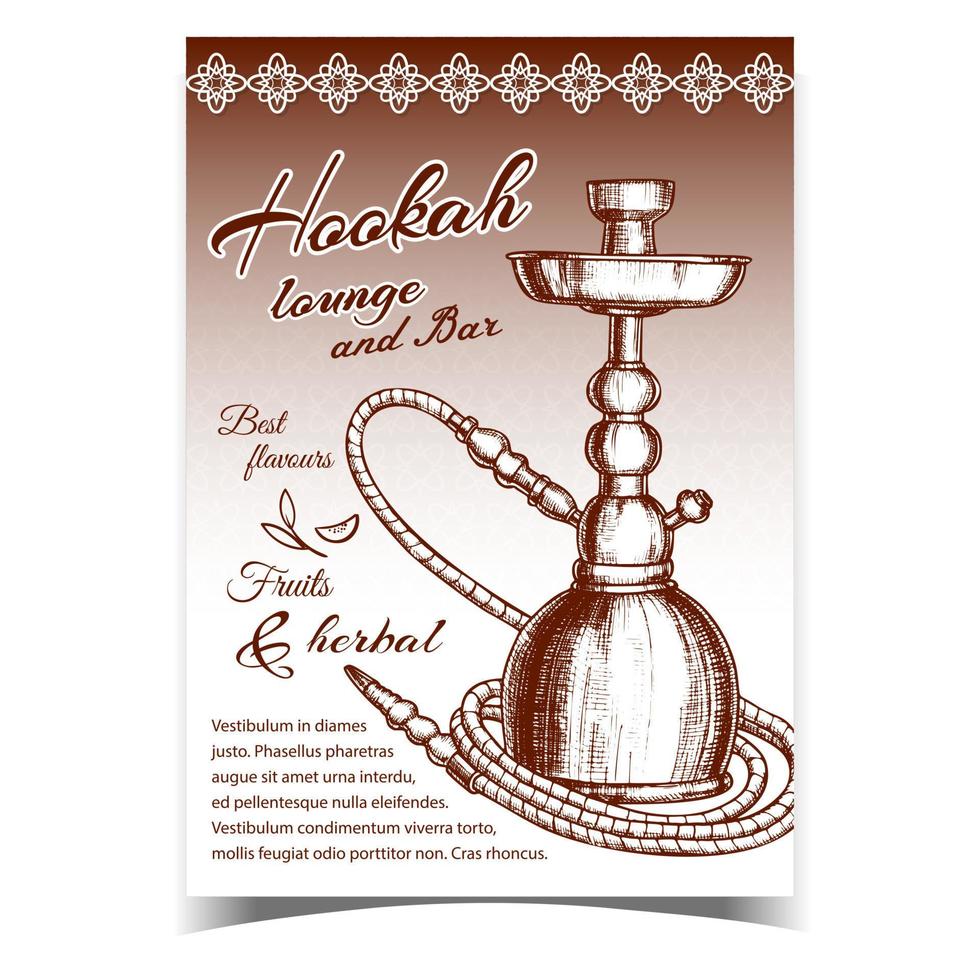 Hookah Lounge And Bar Advertising Poster Vector