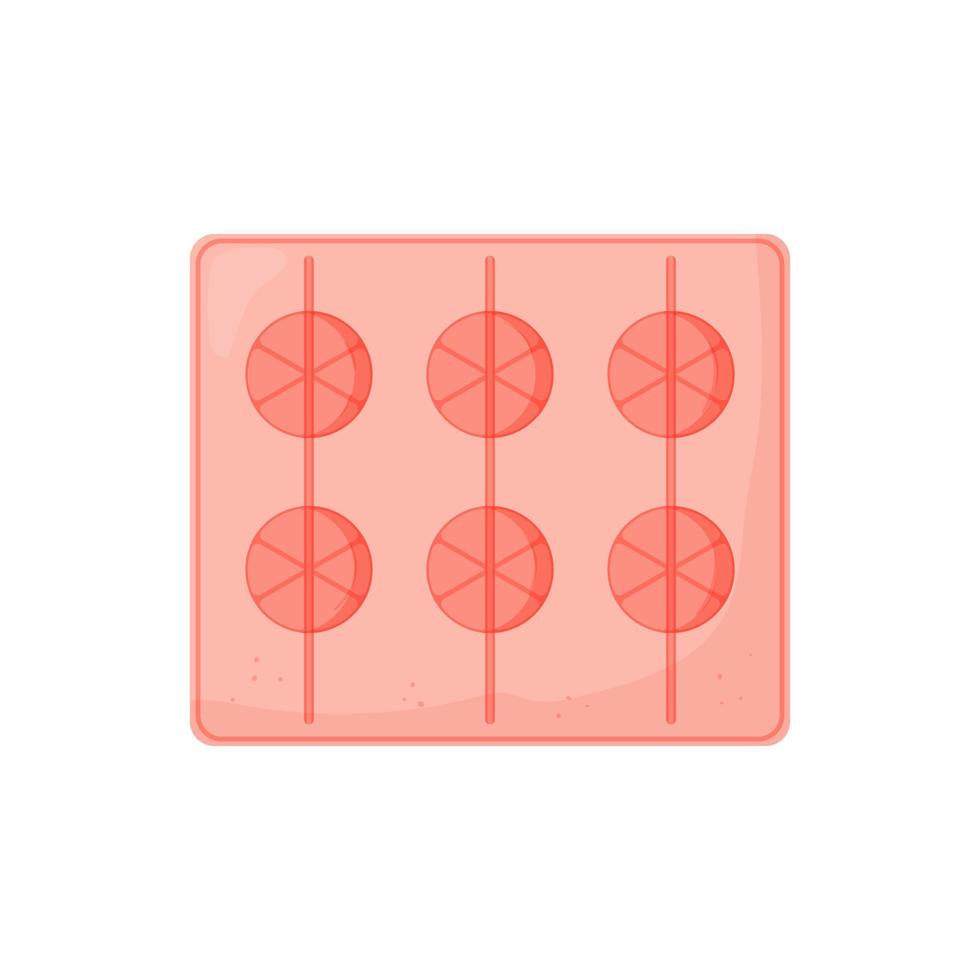 plastic ice cube tray color icon vector illustration