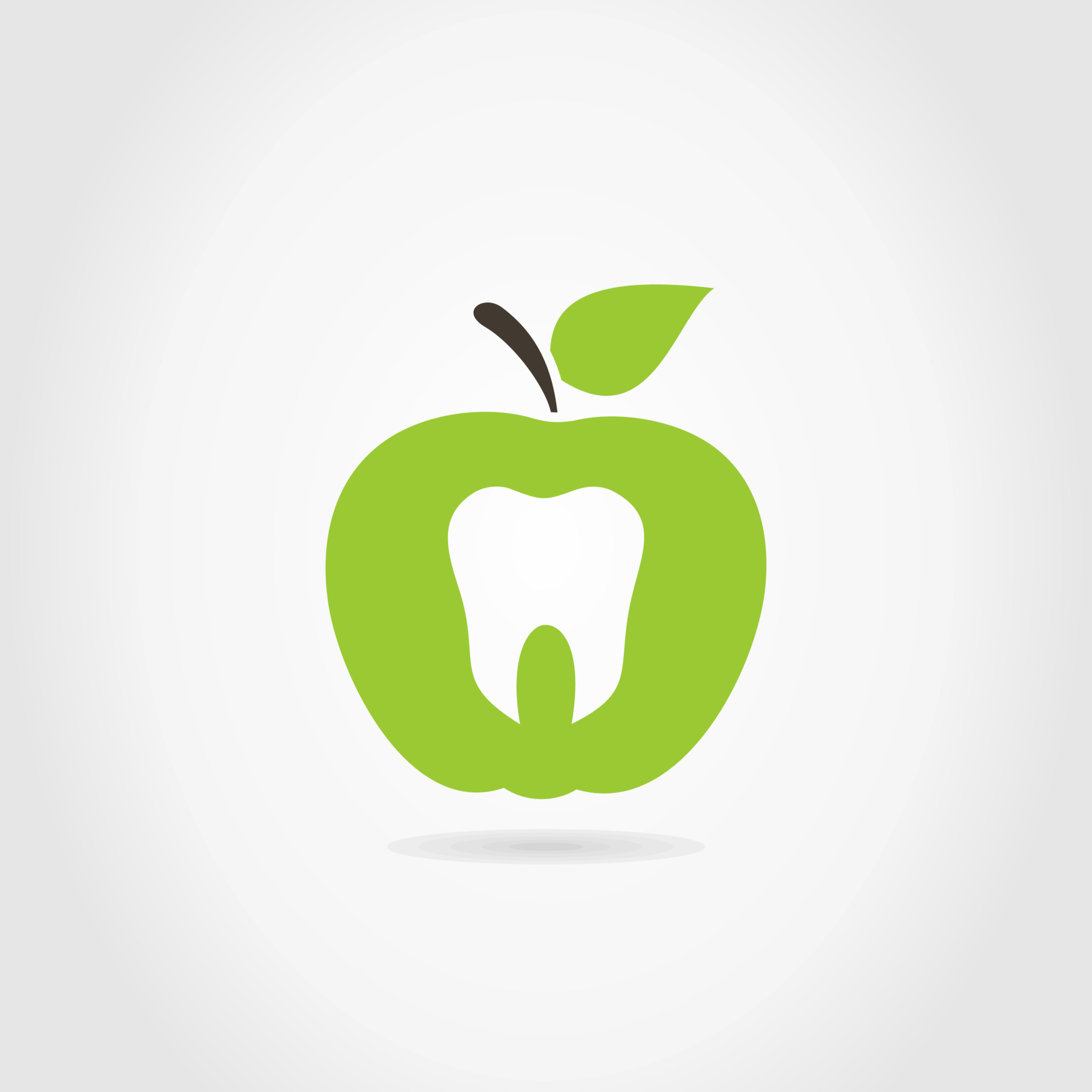 Зуб и яблоко вектор