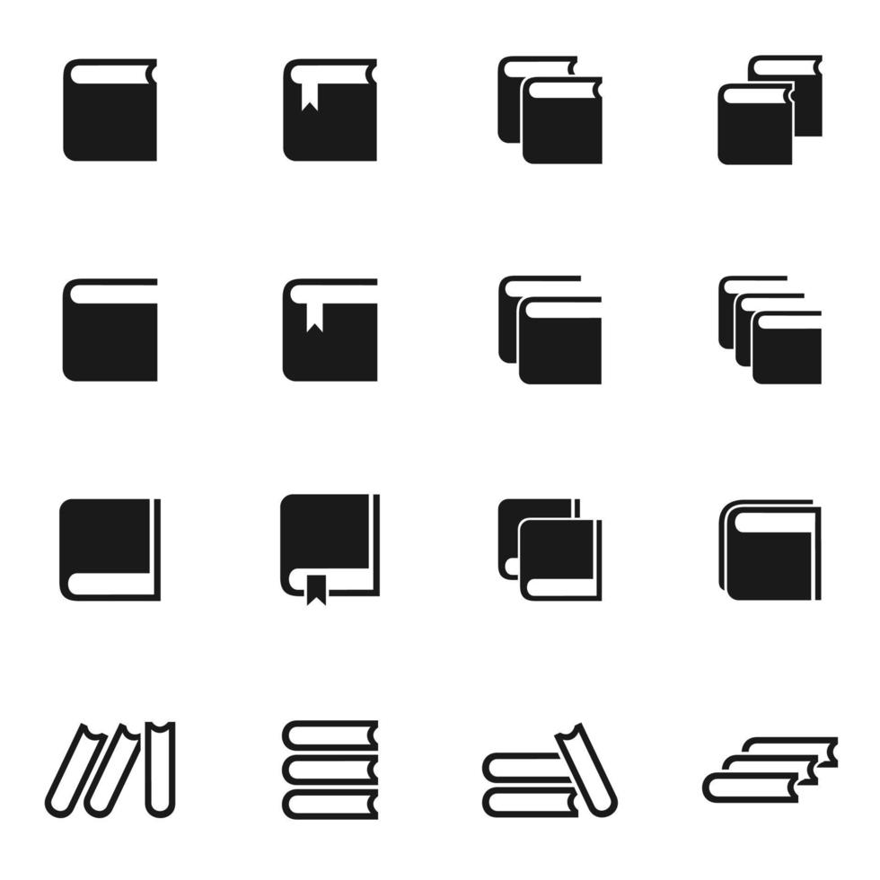 Set of icons of books. A vector illustration