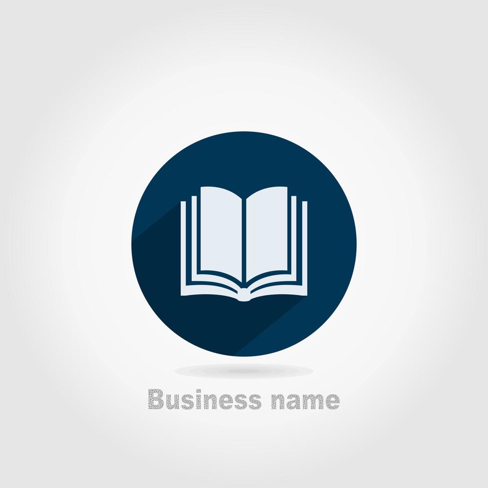 The book in a blue circle. A vector illustration