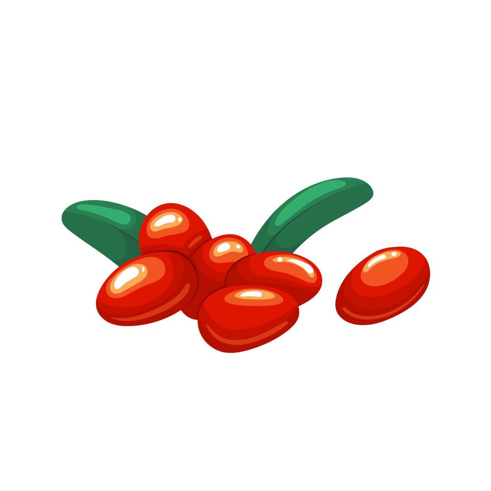 goji branch cartoon vector illustration