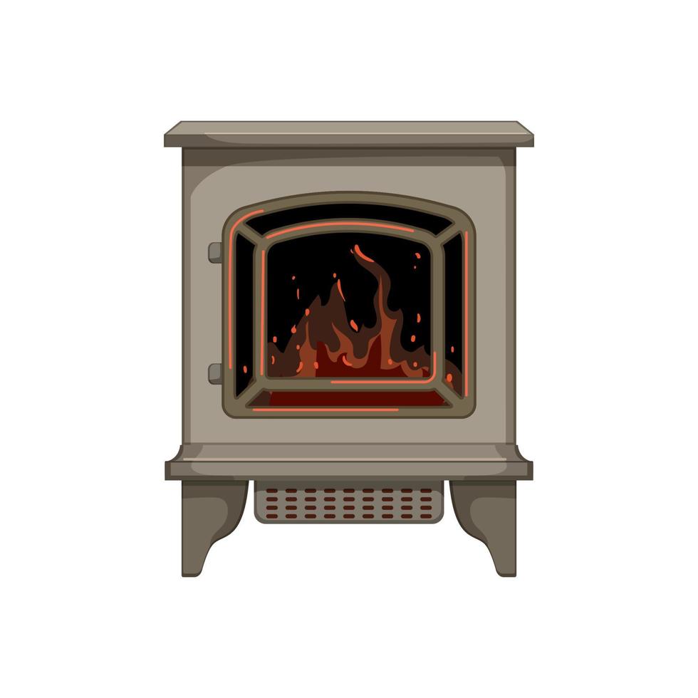 furniture fireplace cartoon vector illustration