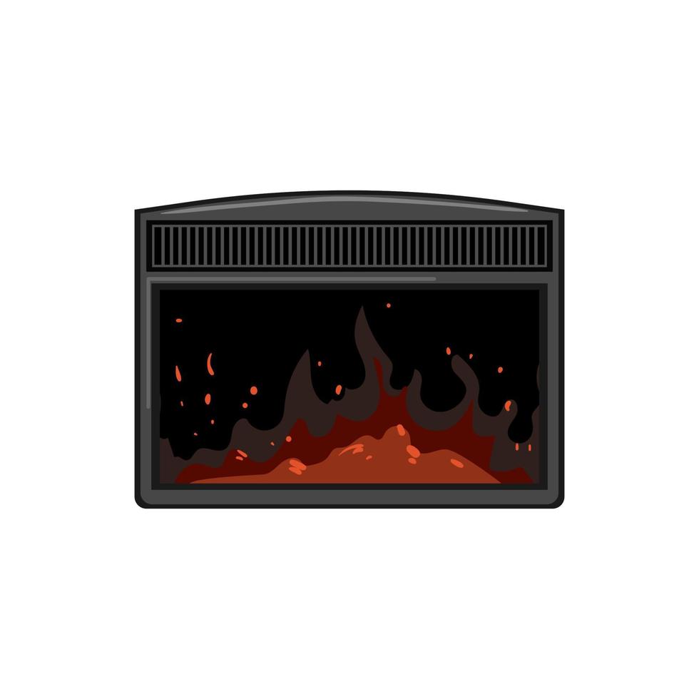 brick fireplace cartoon vector illustration