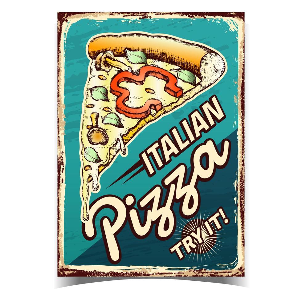 vector de cartel de publicidad de comida de pizza italiana