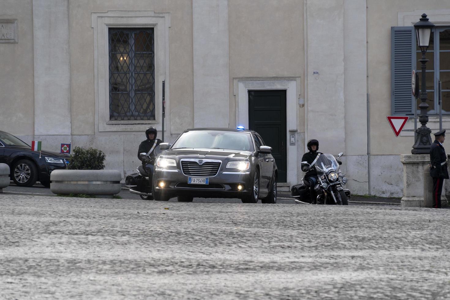 ROME, ITALY. NOVEMBER 22 2019 - President Sergio Mattarella arriving at Quirinale Building photo