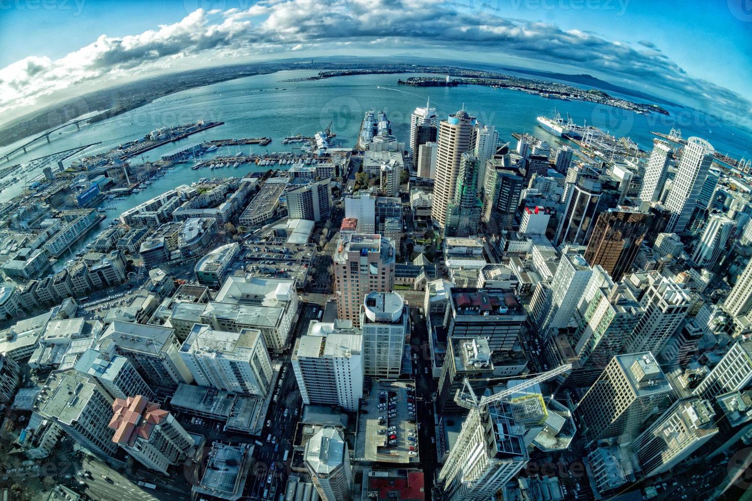 Auckland New Zealand aerial view panorama cityscape photo