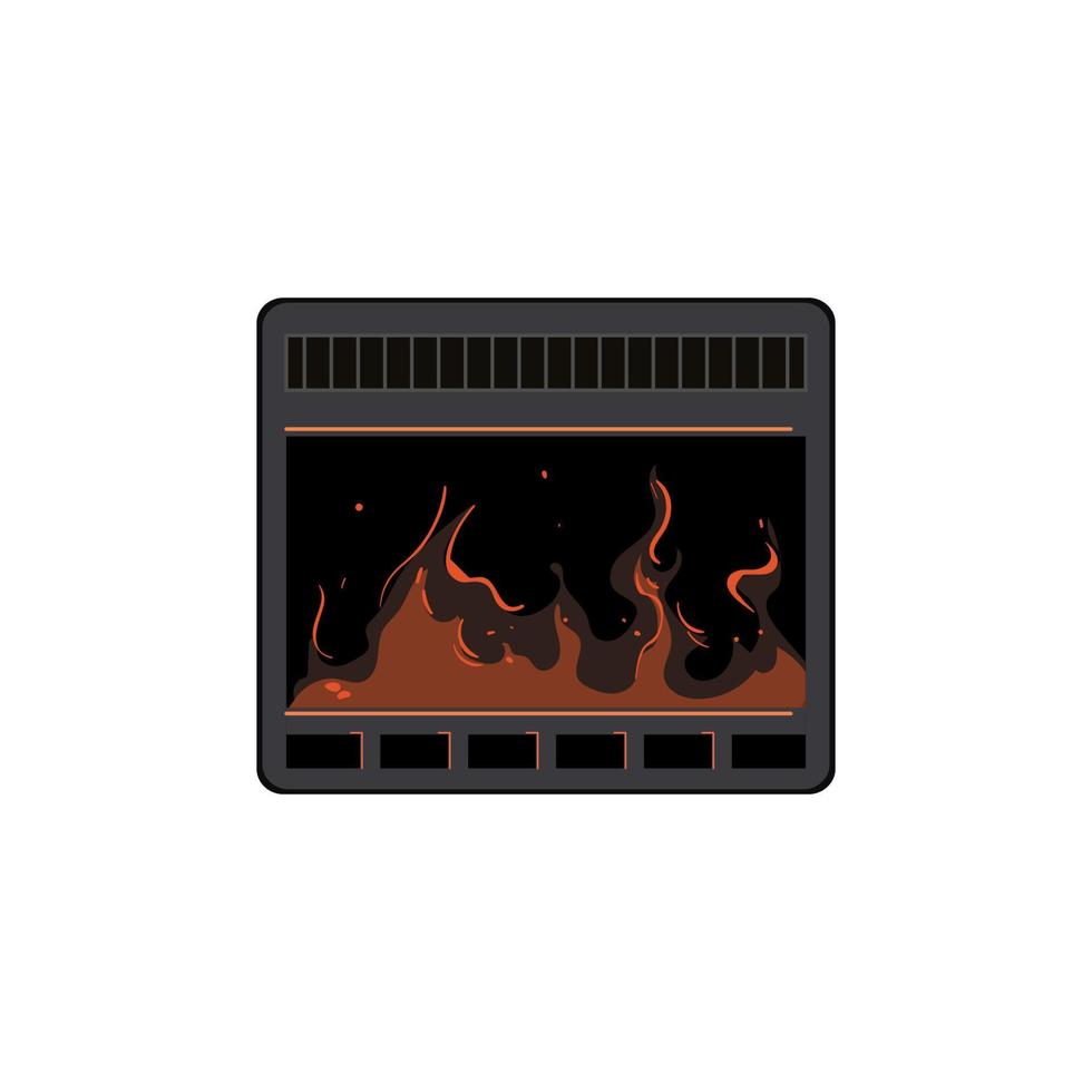 home fireplace cartoon vector illustration