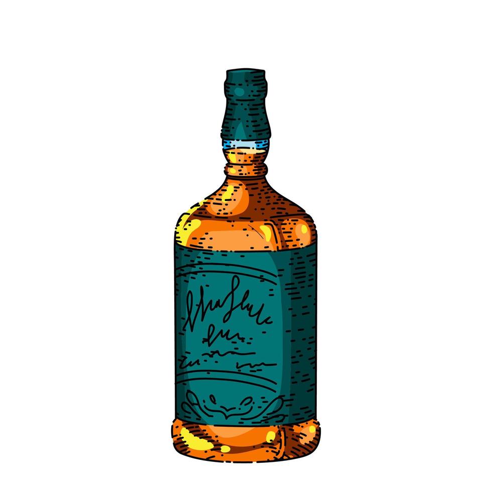 whiskey bottle sketch hand drawn vector