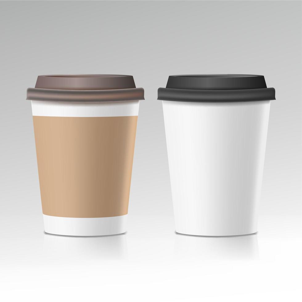 Coffee Cup Vector. Take Away Cafe Coffee Cup Mockup. Isolated Illustration vector