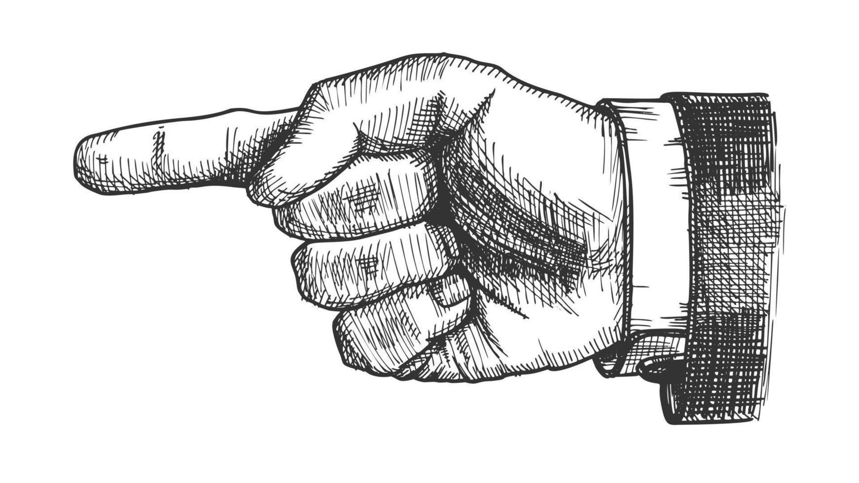 Male Hand Pointer Finger Showing Gesture Vector