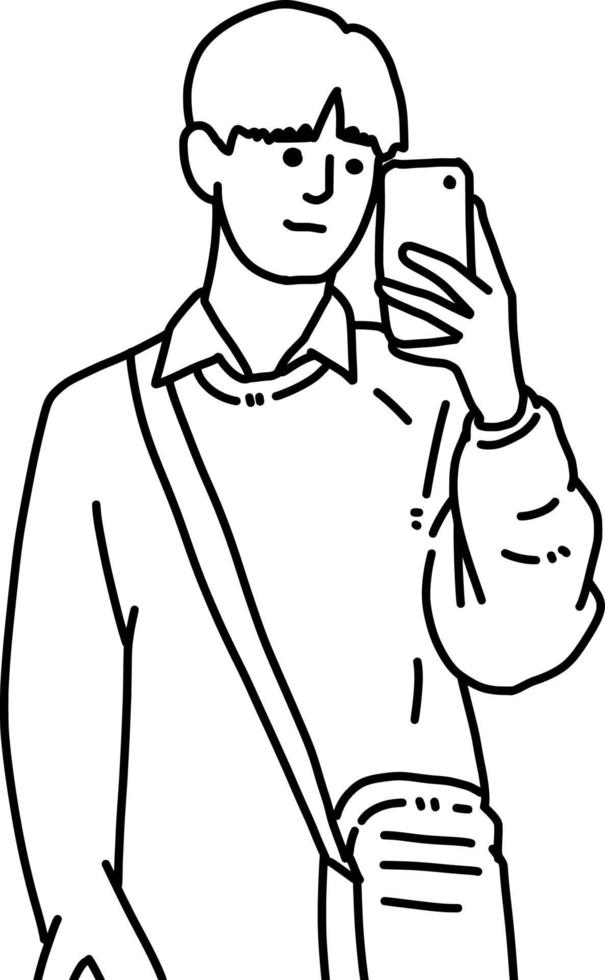 vector illustration of man cartoon for coloring