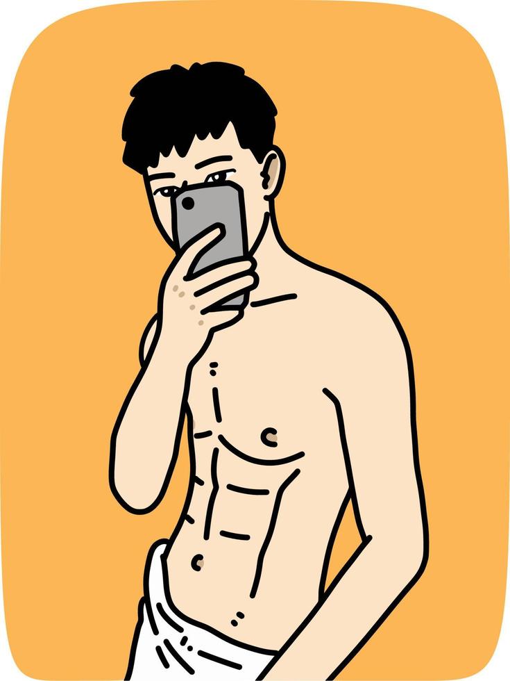 vector illustration of cute man cartoon