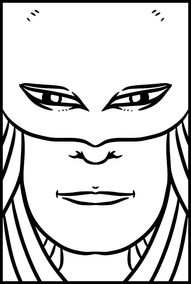 black and white of woman cartoon vector