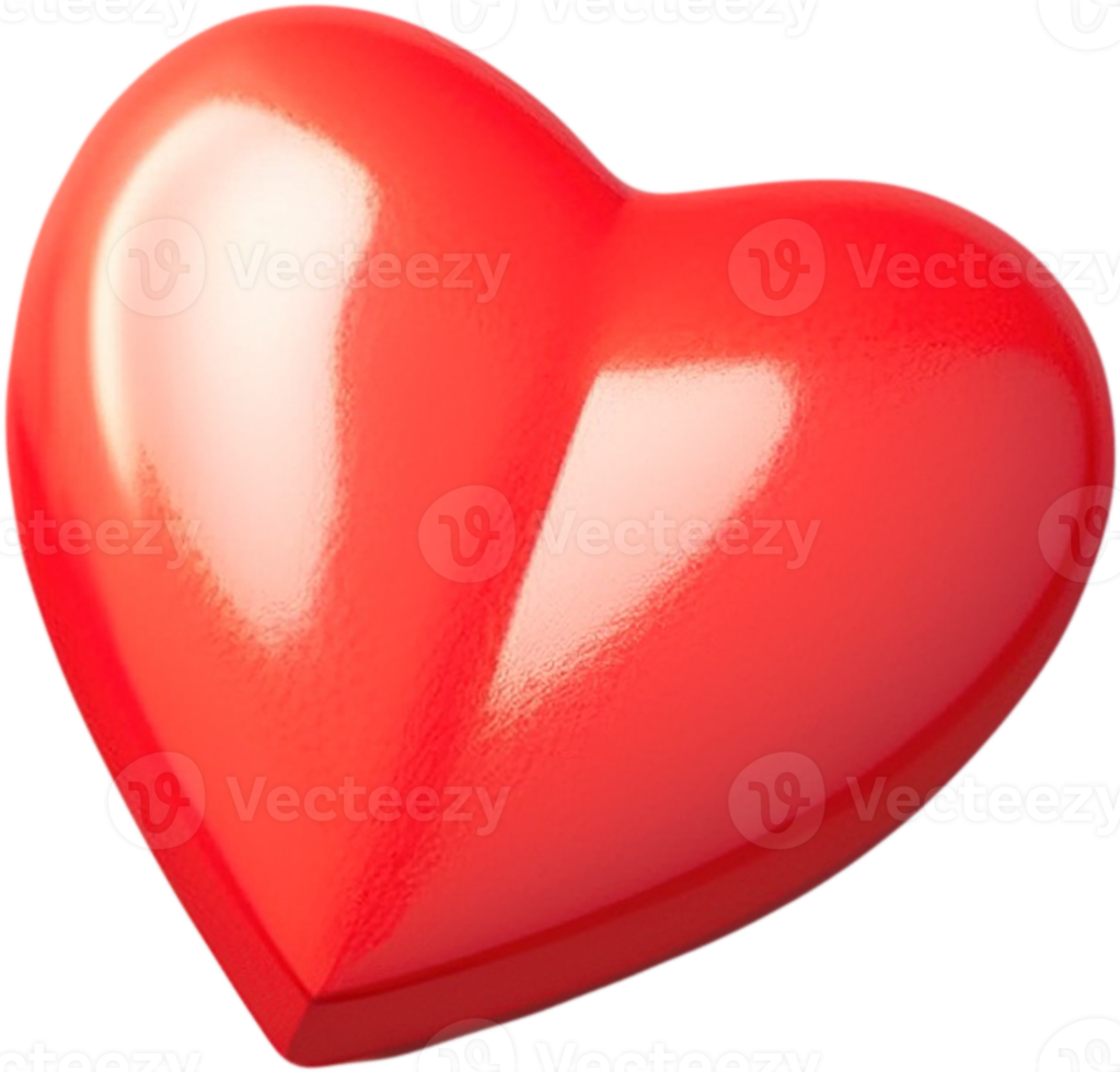 3D illustration of a shiny heart symbol of love and romance png