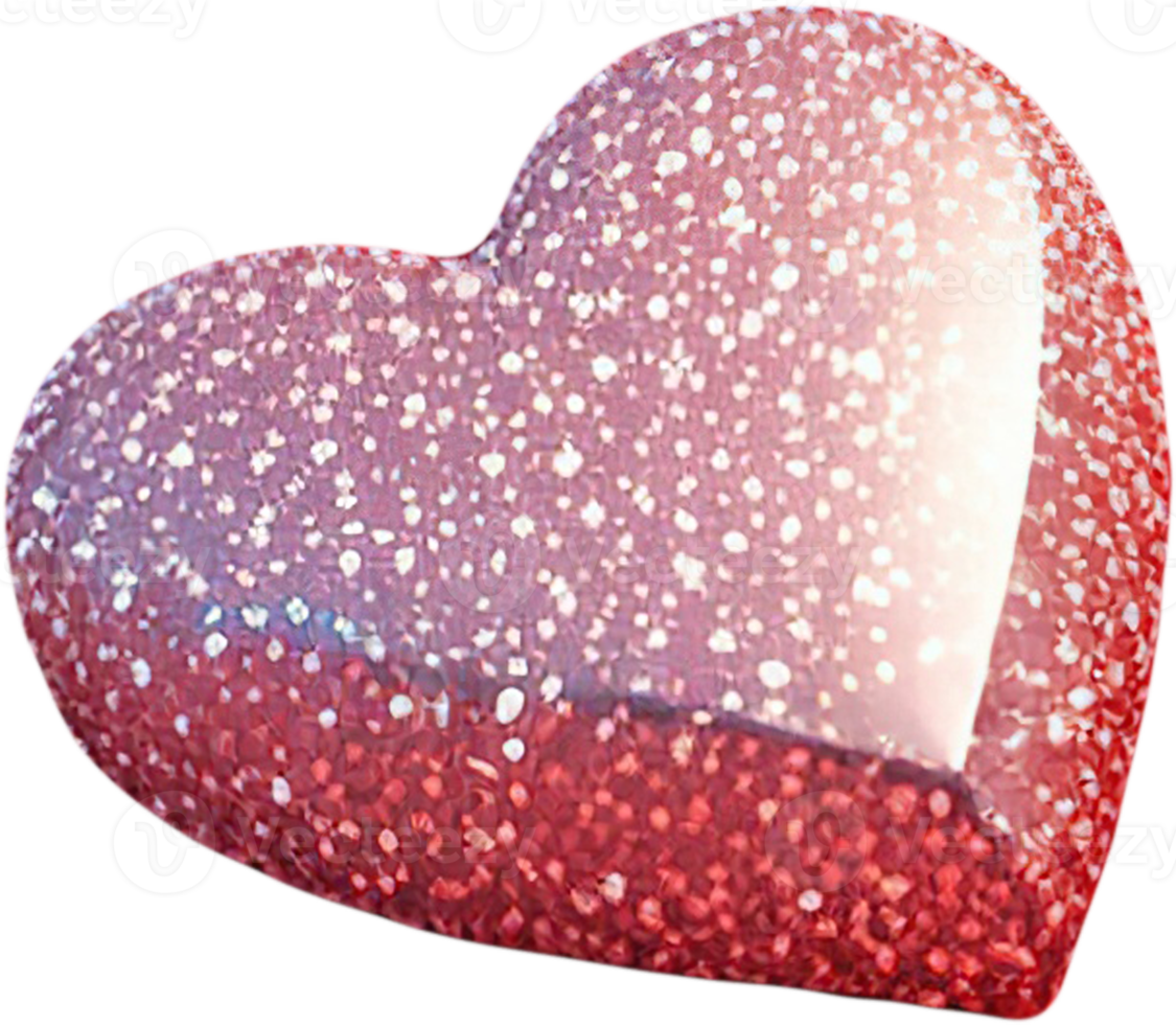 Shiny 3D heart illustration symbolizing love and romance png