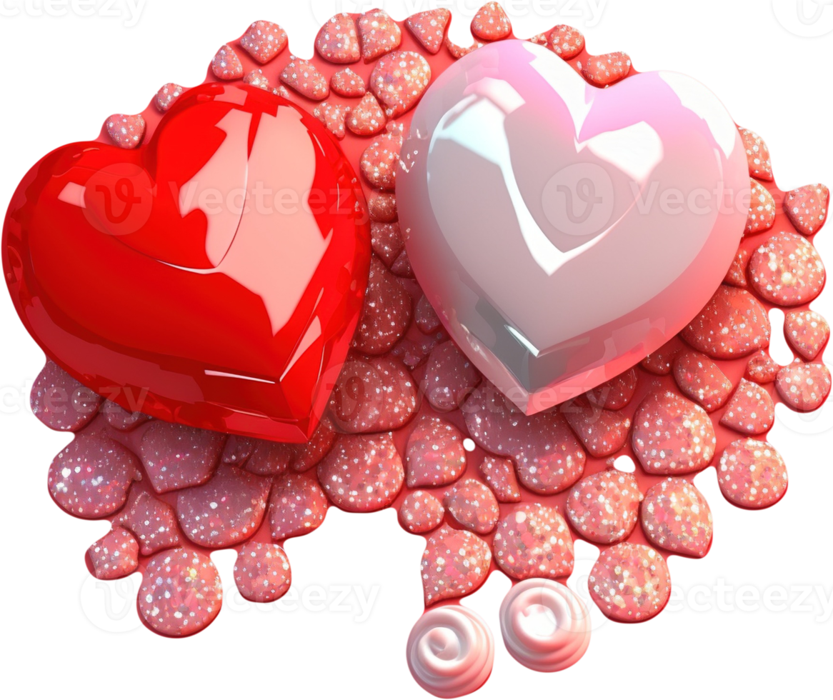 Shiny 3D heart illustration symbolizing love and romance png