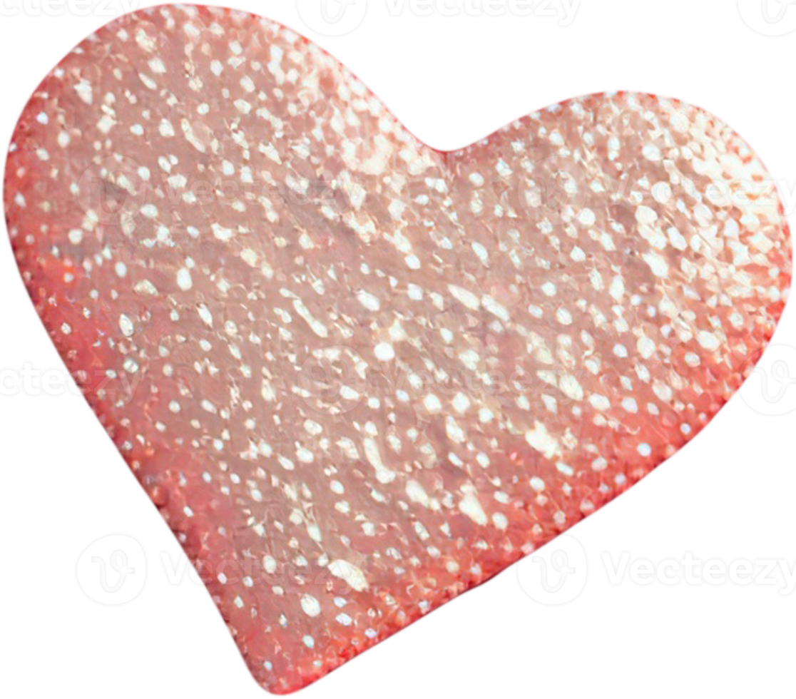 3D illustration of heart shape with abstract surface png