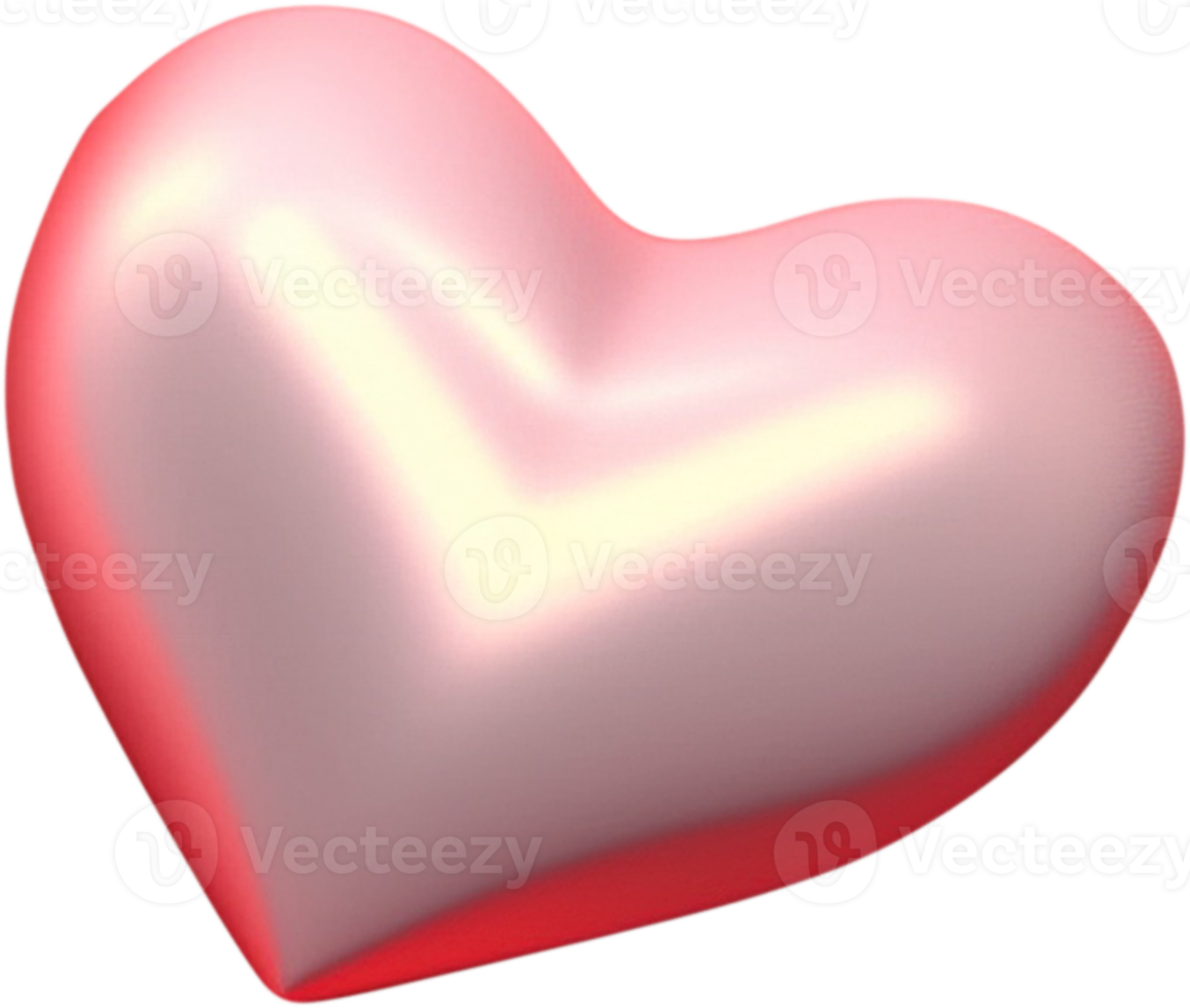 3D Heart Illustration Expressing Emotion of Love png