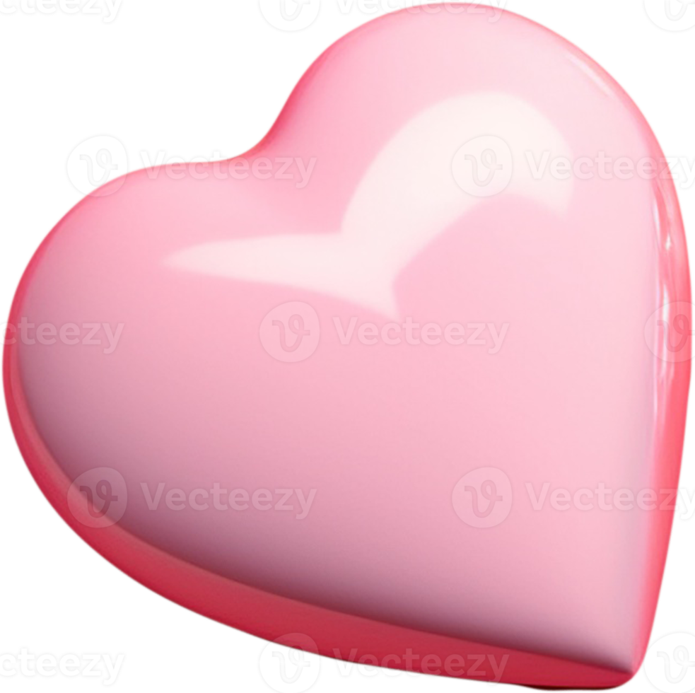 Illustration en forme de coeur rougeoyant 3d signifiant l'amour et l'affection png