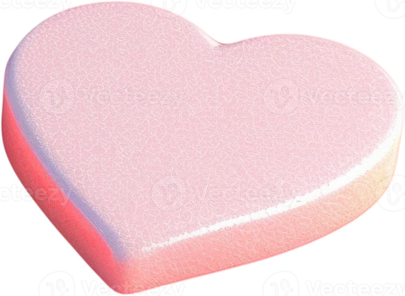 ilustración romántica del corazón 3d png