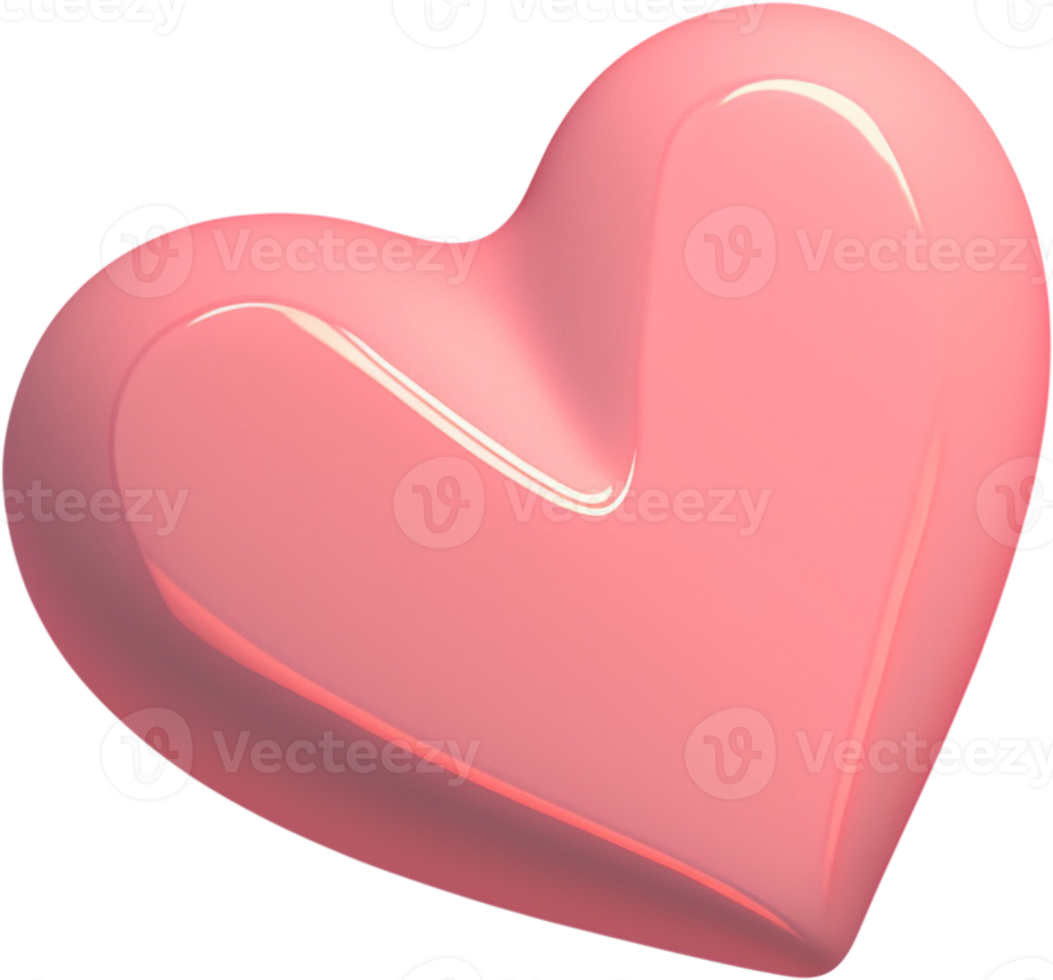 3D shiny heart shape illustration symbolizing love and romance png