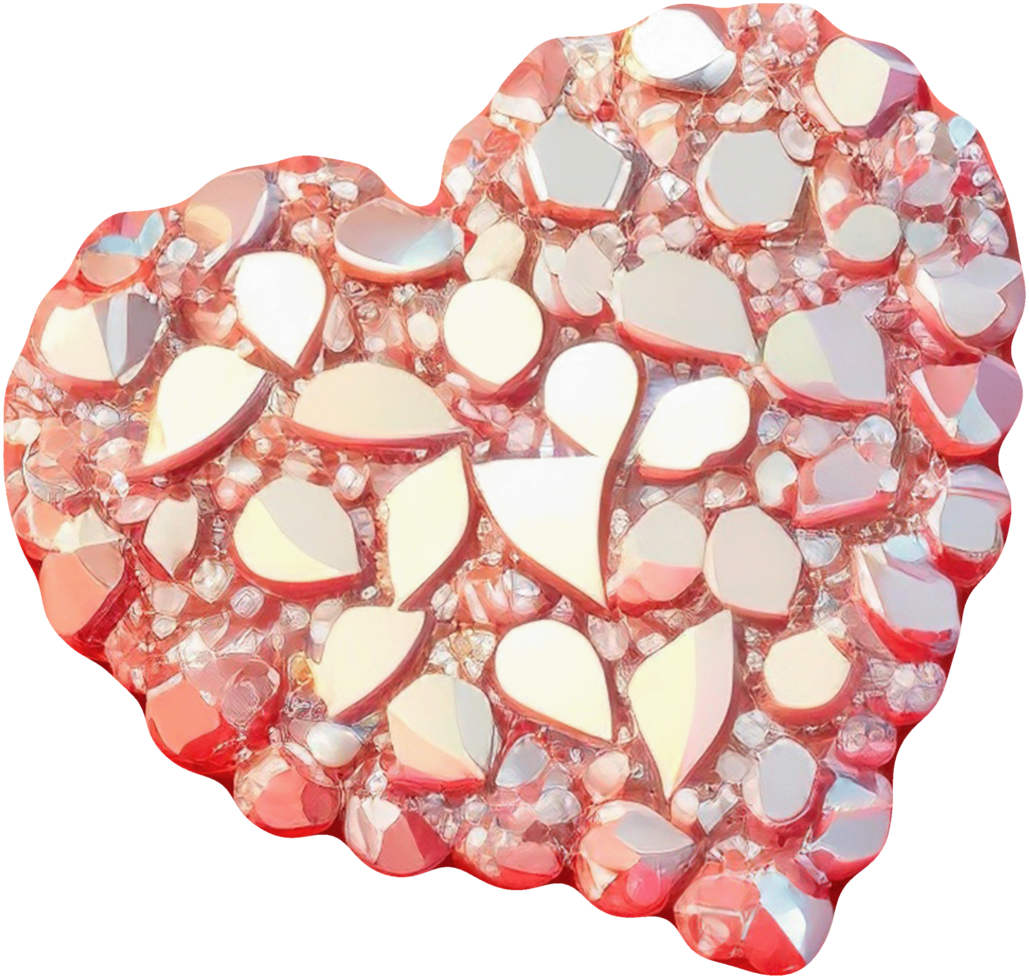 Ilustración 3d de forma de corazón con superficie abstracta png