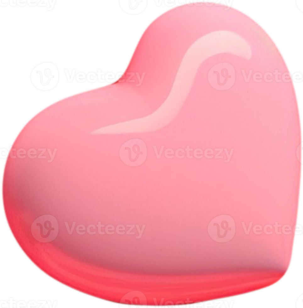 3D shiny heart shape illustration symbolizing love and romance png