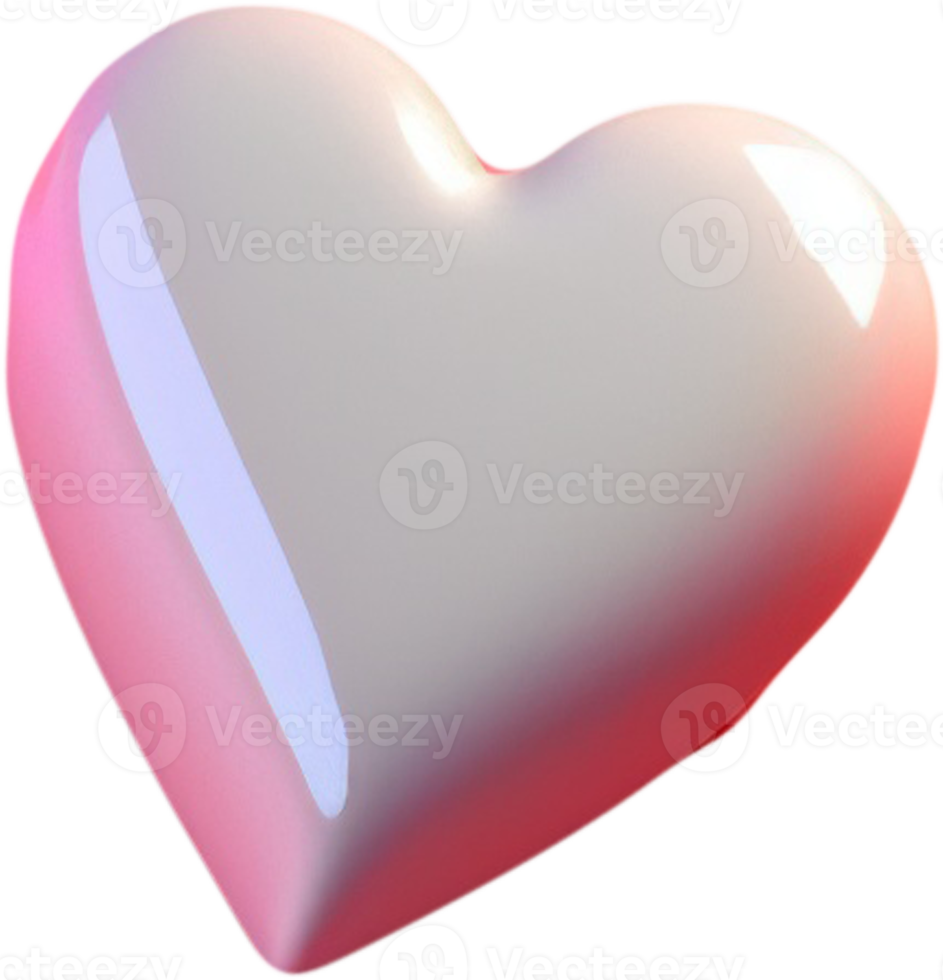 Shiny 3D heart symbolizing love and romance png