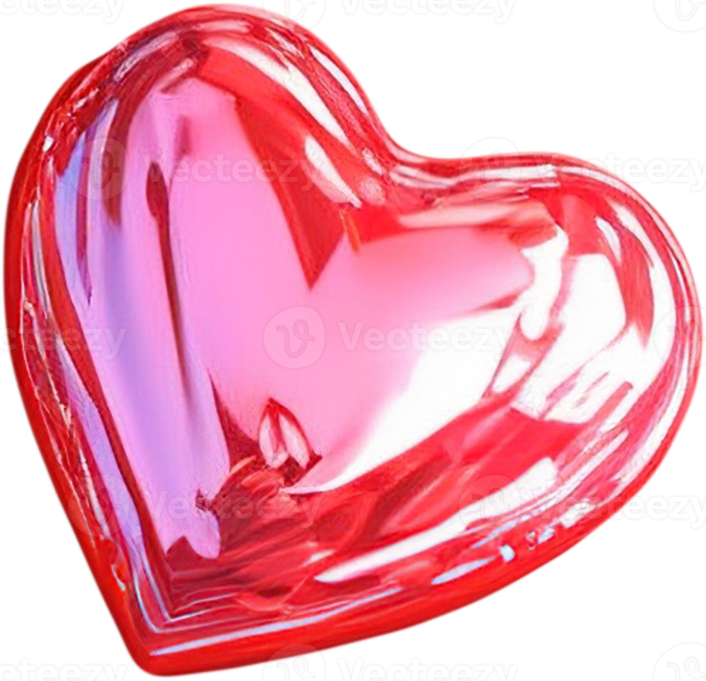 3D shiny heart shape illustration as a symbol of love and romance png