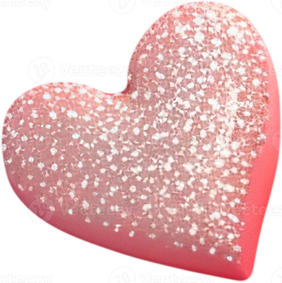 3D illustration of heart shape with abstract surface png